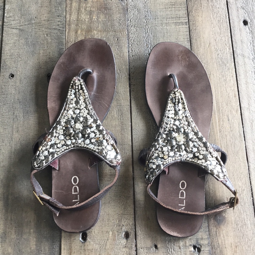 Aldo leather beaded Sandals
